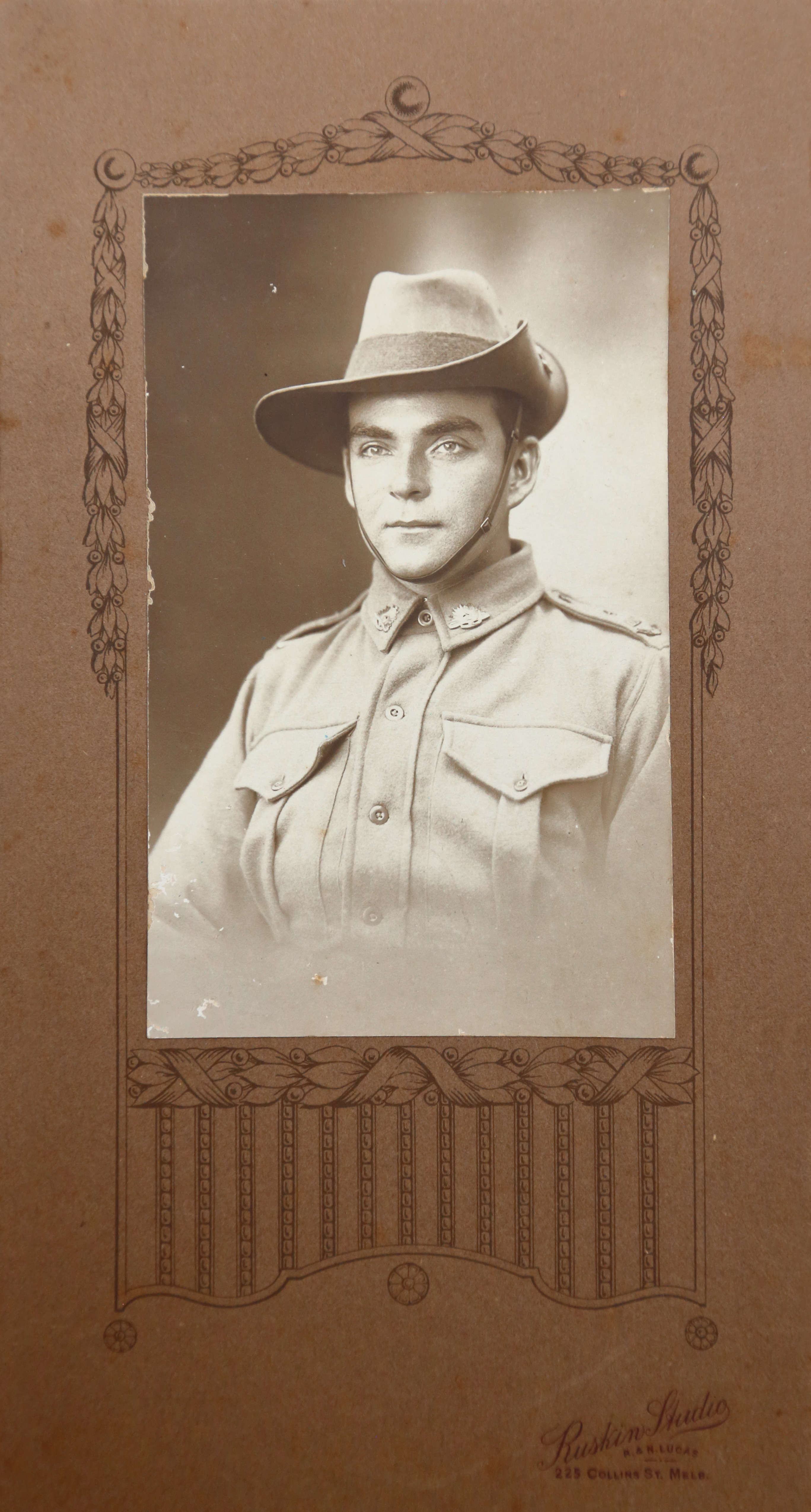 black and white portrait of a soldier